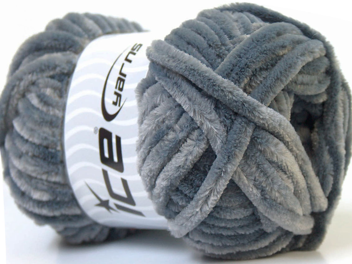 Velvet Chenille Grey, Chenille Yarns Yarn Paradise