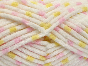 Fiber Content 100% Micro Fiber, Yellow, White, Pink, Brand ICE, Yarn Thickness 4 Medium Worsted, Afghan, Aran, fnt2-53121