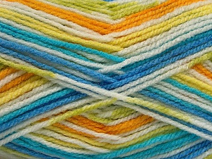 Fiber Content 100% Acrylic, White, Turquoise, Brand Ice Yarns, Green, Gold, Blue, Yarn Thickness 4 Medium Worsted, Afghan, Aran, fnt2-59729