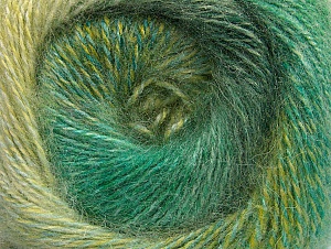 Fiber Content 75% Premium Acrylic, 15% Wool, 10% Mohair, Brand ICE, Green Shades, Yarn Thickness 2 Fine Sport, Baby, fnt2-61007