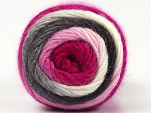 This is a self-striping yarn. Please see package photo for the color combination. Composition 100% Acrylique haut de gamme, Pink Shades, Brand Ice Yarns, Grey Shades, Yarn Thickness 3 Light DK, Light, Worsted, fnt2-62905