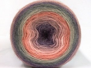Composition 60% Acrylique haut de gamme, 20% Laine, 20% Mohair, Salmon, Pink, Lilac, Brand Ice Yarns, Grey, Yarn Thickness 2 Fine Sport, Baby, fnt2-63277