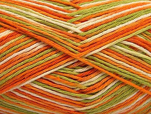 Fiber Content 100% Cotton, Orange, Brand Ice Yarns, Green, Cream, Yarn Thickness 3 Light DK, Light, Worsted, fnt2-64037