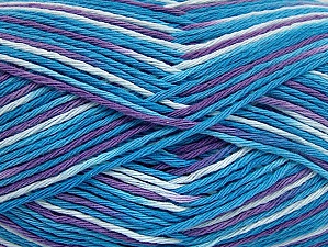 Composition 100% Coton, Turquoise Shades, Lilac, Brand Ice Yarns, Yarn Thickness 3 Light DK, Light, Worsted, fnt2-64451