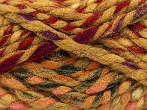 Composition 75% Acrylique, 25% Laine, Red, Pink, Brand Ice Yarns, Dark Green, Cream, Caramel, Yarn Thickness 6 SuperBulky Bulky, Roving, fnt2-67154 