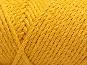 Fiber Content 100% Cotton, Brand Ice Yarns, Dark Yellow, Yarn Thickness 6 SuperBulky Bulky, Roving, fnt2-67243