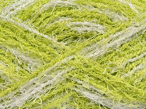 If you want to crochet or knit up washcloths or dishcloths. That name is SCRUBBER TWIST. Washing instructions: Machine wash warm on a gentle cycle. Do not iron. Tumble dry Fiber Content 100% Polyester, White, Pistachio Green, Brand Ice Yarns, fnt2-69618