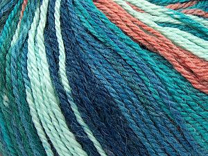 Fiber Content 40% Acrylic, 35% Wool, 25% Alpaca, Salmon, Brand Ice Yarns, Green Shades, Blue Shades, fnt2-73057