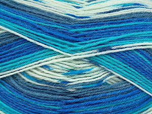 Fiber Content 75% Superwash Wool, 25% Polyamide, Turquoise, Brand Ice Yarns, Blue Shades, fnt2-73576