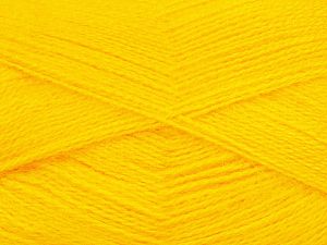 Fiber Content 75% Premium Acrylic, 15% Wool, 10% Mohair, Yellow, Brand Ice Yarns, fnt2-73635