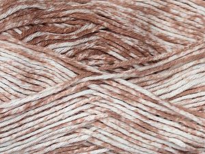 Strong pure cotton yarn in beautiful colours, reminiscent of bleached denim. Machine washable and dryable. Fiber Content 100% Cotton, White, Light Brown, Brand Ice Yarns, fnt2-73731 