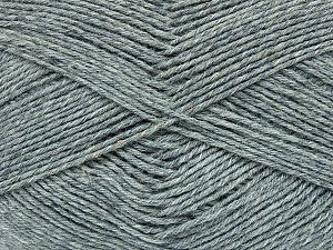 Machine Washable and Dryable Composition 75% Laine vierge, 25% Polyamide, Brand Ice Yarns, Grey, fnt2-73948 
