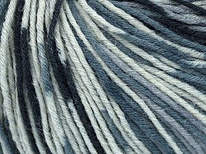 Machine Washable and Dryable Composition 75% Laine vierge, 25% Polyamide, Brand Ice Yarns, Grey Shades, fnt2-73951 