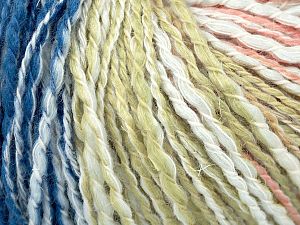 Contenido de fibra 36% Superwash Merino, 28% AlgodÃ³n, 18% De bambÃº, 18% Ropa, Salmon, Brand Ice Yarns, Green, Cream, Blue, fnt2-74170 