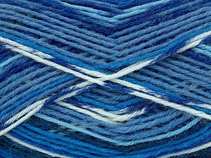 Fiber Content 75% Superwash Wool, 25% Polyamide, Brand Ice Yarns, Blue Shades, fnt2-74299