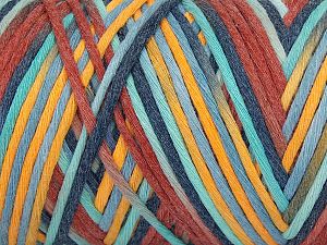 Please be advised that yarns are made of recycled cotton, and dye lot differences occur. Fiber Content 80% Cotton, 20% Polyamide, Mint Green, Brand Ice Yarns, Gold, Copper, Blue Shades, fnt2-74645