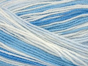 Composition 100% Acrylique, White, Light Lilac, Brand Ice Yarns, Blue Shades, fnt2-74886