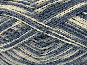Fiber Content 75% Superwash Wool, 25% Polyamide, Brand Ice Yarns, Grey Shades, Cream, Blue Shades, fnt2-75005