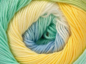 Fiber Content 100% Acrylic, Yellow, Brand Ice Yarns, Green Shades, Cream, Blue, fnt2-75816