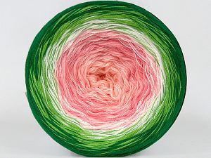 Fiber Content 50% Acrylic, 50% Cotton, White, Pink Shades, Brand Ice Yarns, Green Shades, fnt2-76092