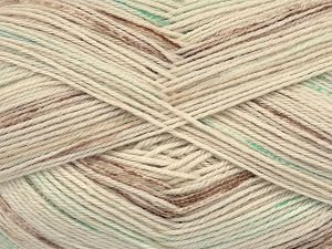 Fiber Content 75% Superwash Wool, 25% Polyamide, Mint Green, Brand Ice Yarns, Brown, Beige, fnt2-76254