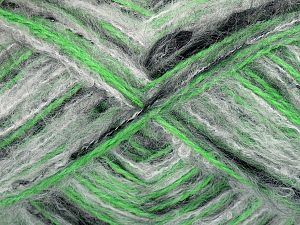 Composition 65% Acrylique, 25% Nylon, 10% Laine, Brand Ice Yarns, Grey Shades, Green, Black, fnt2-76449 