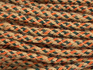 Fiber Content 70% Hemp Yarn, 30% Cotton, Orange, Natural, Brand Ice Yarns, Dark Green, fnt2-76456