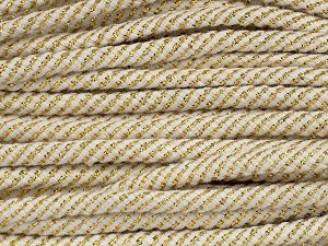 Contenido de fibra 40% PoliÃ©ster, 35% MetÃ¡licos Lurex, 25% AlgodÃ³n, White, Brand Ice Yarns, Gold, fnt2-76459 