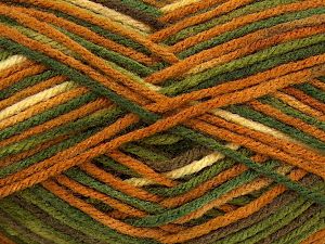 Composition 100% Acrylique, Brand Ice Yarns, Green Shades, Gold, Cream, Brown, fnt2-76596