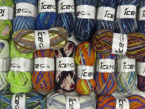 Sock Yarns In this list; you see most recent 50 mixed lots. <br> To see all <a href=&/mixed_lots/o/4#list&>CLICK HERE</a> (Old ones have much better deals)<hr> Composition 75% Superwash Wool, 25% Polyamide, Brand Ice Yarns, fnt2-76971