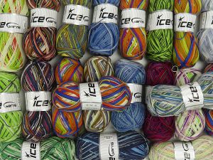 Sock Yarns In this list; you see most recent 50 mixed lots. <br> To see all <a href=&/mixed_lots/o/4#list&>CLICK HERE</a> (Old ones have much better deals)<hr> Composition 75% Superwash Wool, 25% Polyamide, Brand Ice Yarns, fnt2-76974