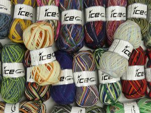 Sock Yarns In this list; you see most recent 50 mixed lots. <br> To see all <a href=&/mixed_lots/o/4#list&>CLICK HERE</a> (Old ones have much better deals)<hr> Fiber Content 75% Superwash Wool, 25% Polyamide, Brand Ice Yarns, fnt2-76992