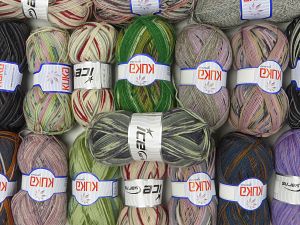 Sock Yarns In this list; you see most recent 50 mixed lots. <br> To see all <a href=&/mixed_lots/o/4#list&>CLICK HERE</a> (Old ones have much better deals)<hr> Vezelgehalte 75% superwash wol, 25% Polyamide, Brand Ice Yarns, fnt2-77021