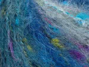 Fiber Content 40% Acrylic, 30% Mohair, 20% Wool, 10% Nylon, Turquoise, Brand Ice Yarns, Blue, Anthracite Black, fnt2-77041 