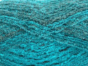 Composition 55% Acrylique, 20% Polyamide, 15% Mohair, 10% Laine, Turquoise, Brand Ice Yarns, Grey, fnt2-77080 