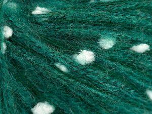 Fiber Content 65% Acrylic, 5% Mohair, 20% Polyester, 10% Wool, White, Brand Ice Yarns, Green, fnt2-77101 