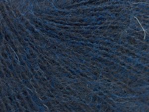 Knitted as 4 ply Vezelgehalte 40% Polyamide, 30% Kid mohair, 30% Acryl, Brand Ice Yarns, Dark Navy, fnt2-77108 
