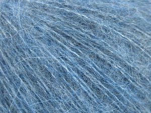 Knitted as 4 ply Fiber Content 40% Polyamide, 30% Acrylic, 30% Kid Mohair, Jeans Blue, Brand Ice Yarns, fnt2-77166 