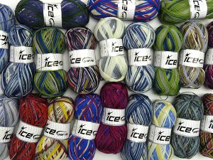 Sock Yarns In this list; you see most recent 50 mixed lots. <br> To see all <a href=&/mixed_lots/o/4#list&>CLICK HERE</a> (Old ones have much better deals)<hr> Vezelgehalte 75% superwash wol, 25% Polyamide, Brand Ice Yarns, fnt2-77221