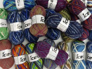 Sock Yarns In this list; you see most recent 50 mixed lots. <br> To see all <a href=&/mixed_lots/o/4#list&>CLICK HERE</a> (Old ones have much better deals)<hr> Vezelgehalte 75% superwash wol, 25% Polyamide, Brand Ice Yarns, fnt2-77224