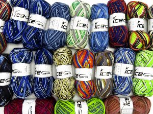 Sock Yarns In this list; you see most recent 50 mixed lots. <br> To see all <a href=&/mixed_lots/o/4#list&>CLICK HERE</a> (Old ones have much better deals)<hr> Vezelgehalte 75% superwash wol, 25% Polyamide, Brand Ice Yarns, fnt2-77229