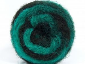 Fiber Content 80% Acrylic, 10% Nylon, 10% Wool, Brand Ice Yarns, Green, Black, fnt2-77253 