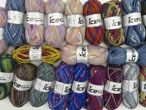 Sock Yarns In this list; you see most recent 50 mixed lots. <br> To see all <a href=&/mixed_lots/o/4#list&>CLICK HERE</a> (Old ones have much better deals)<hr> Vezelgehalte 75% superwash wol, 25% Polyamide, Brand Ice Yarns, fnt2-77265