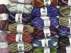 Sock Yarns In this list; you see most recent 50 mixed lots. <br> To see all <a href=&amp/mixed_lots/o/4#list&amp>CLICK HERE</a> (Old ones have much better deals)<hr> Fiber Content 75% Superwash Wool, 25% Polyamide, Brand Ice Yarns, fnt2-77268 
