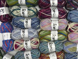 Sock Yarns In this list; you see most recent 50 mixed lots. <br> To see all <a href=&/mixed_lots/o/4#list&>CLICK HERE</a> (Old ones have much better deals)<hr> Vezelgehalte 75% superwash wol, 25% Polyamide, Brand Ice Yarns, fnt2-77269