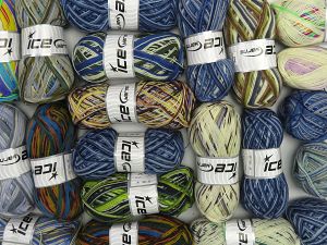 Sock Yarns In this list; you see most recent 50 mixed lots. <br> To see all <a href=&/mixed_lots/o/4#list&>CLICK HERE</a> (Old ones have much better deals)<hr> Vezelgehalte 75% superwash wol, 25% Polyamide, Brand Ice Yarns, fnt2-77270