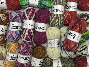 Sock Yarns In this list; you see most recent 50 mixed lots. <br> To see all <a href=&/mixed_lots/o/4#list&>CLICK HERE</a> (Old ones have much better deals)<hr> Vezelgehalte 75% superwash wol, 25% Polyamide, Brand Ice Yarns, fnt2-77271