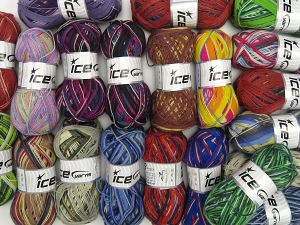 Sock Yarns In this list; you see most recent 50 mixed lots. <br> To see all <a href=&/mixed_lots/o/4#list&>CLICK HERE</a> (Old ones have much better deals)<hr> Vezelgehalte 75% superwash wol, 25% Polyamide, Brand Ice Yarns, fnt2-77272