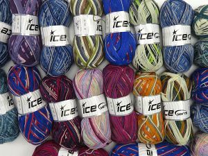 Sock Yarns In this list; you see most recent 50 mixed lots. <br> To see all <a href=&/mixed_lots/o/4#list&>CLICK HERE</a> (Old ones have much better deals)<hr> Vezelgehalte 75% superwash wol, 25% Polyamide, Brand Ice Yarns, fnt2-77274