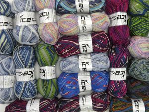 Sock Yarns In this list; you see most recent 50 mixed lots. <br> To see all <a href=&/mixed_lots/o/4#list&>CLICK HERE</a> (Old ones have much better deals)<hr> Vezelgehalte 75% superwash wol, 25% Polyamide, Brand Ice Yarns, fnt2-77275